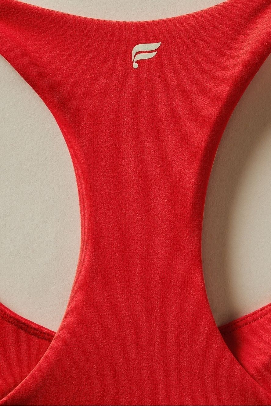 ✨ Fabletics Red Built-In Bra Cropped Racerback Tank Top NWT ✨